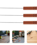 3-Piece Stainless Steel Baiting Needle Rigging Tool Set With Comfortable Rosewood Grip For Carp And Saltwater Fishing Effortless Worm Threading Precise Baiting And Versatile Lure Needle For Quick Rigging, three needle set