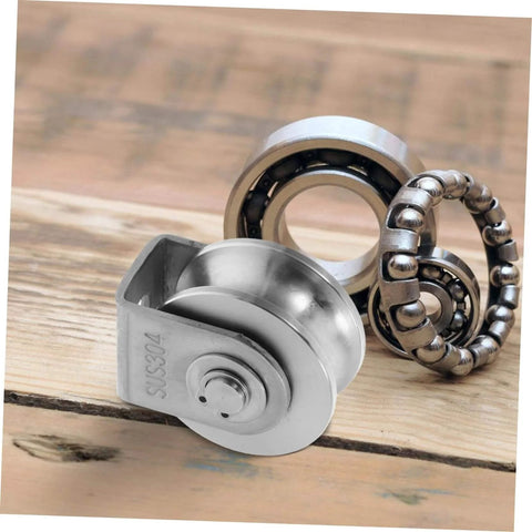 Two Pack Stainless Steel Pulley Wheel With Bearing, Heavy Duty Industrial Door Track Crane Roller for Gym Equipment