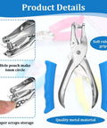 12 Piece Handheld One Quarter Inch Hole Punch Set with grip handles, featuring a 6mm circle punch and soft rubber grip for easy crafting.