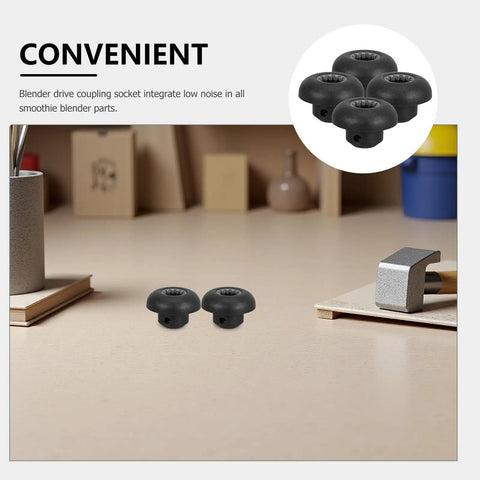 Blender Drive Socket Replacement Kit 4 Pcs Mushroom Head Plastic Gears Quick Install For Smoothies Slushies And Kitchen Blenders Boosting Blending Power And Overall Efficiency, black plastic gears