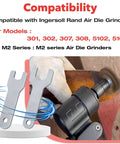 Knucklebuster Replacement Spinner Keys For Pneumatic Die Grinders Heavy Duty Stainless Steel Air Tool Wrenches shown with Ingersoll Rand die grinder.
