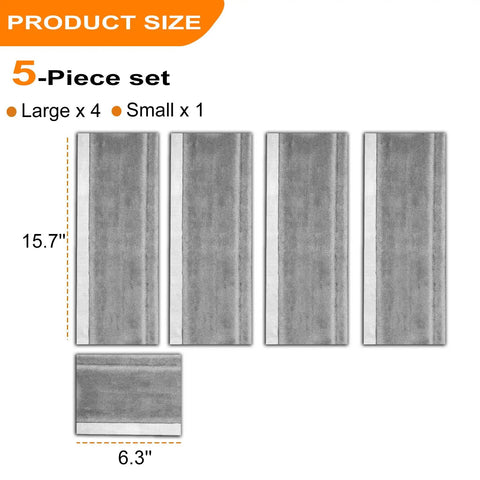 Velvet Refrigerator Handle Covers Set Of 5 Washable Door Handle Protectors shown in large and small sizes, gray color