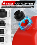 No Sweat Portable Fuel Transfer Pump With Smart Auto Stop Shutoff 3.8 Gallons Per Minute Battery Or Usb Powered Design cap adapters display for different gas can sizes.