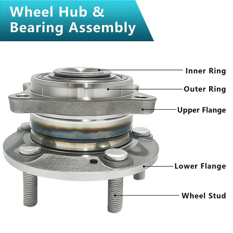 Front And Rear Wheel Bearing Hub Assembly Kit For Hyundai Santa Fe Sport XL Veracruz And Kia Sorento Rondo 2007-2020, detailed view