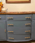 Grey dresser with 10 Pack Wooden Drawer Pulls And Knobs Natural Wood And Metal T Bar Cabinet Handles for modern Scandi style look