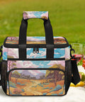 Insulated Picnic Backpack With Lunch Box For Women And Men, Spacious 12x8.7x10 Inch Tote Cooler Bag, Portable Picnic Bag, scenic design