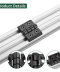 4 Piece Zinc Alloy Hinge For M4 2020 Aluminum Profile Extrusion With 180 Degree Adjustable Swing Includes 16 M4 Groove Nuts 16 M4x10 Screws And 3mm Wrench All In One Hardware Kit For Quick DIY Install, black hinge on 2020 aluminum profile