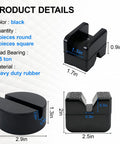 Aoheke 4-pack jack stand pad adapters in black rubber; two round and two square pads for 4-ton jack stands.