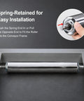 5 Pack Replacement Conveyor Rollers For Distribution Centers, Heavy Duty Workhorse Kit With 25mm 38mm And 50mm Diameters, spring-retained steel roller in conveyor frame