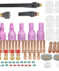 Beast Pro-Grade TIG Welding Accessories Kit, 71 Pieces for WP 17 18 26 Torch, showing gas lens, cups, and consumables
