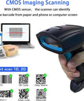 Hassle Free Wireless Bluetooth Barcode Scanner Cordless 1D 2D QR Code Reader with CMOS sensor for fast scanning.