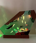 Blue Whale Resin Lamp With Wood Base RGB Ocean Nightstand Light For Coastal Home Office Decor Handcrafted Ocean Gift