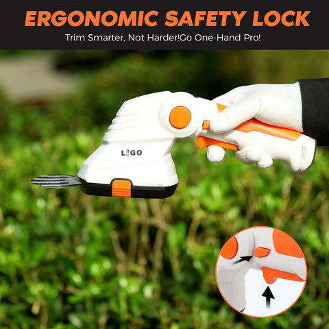 Ergonomic safety lock on Two In One Cordless Grass Shear And Shrub Trimmer With 7.2V Rechargeable Battery Ultra Lightweight Handheld