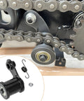 Chain Tensioner With 1-3/4 Inch Roller For Powersports Mini Bikes installed on a drive chain system showing roller and alignment components