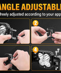Hands demonstrating installation of XLK Series Linkable Mounting Brackets Kit for LED Light Bars, showing angle adjustability steps.