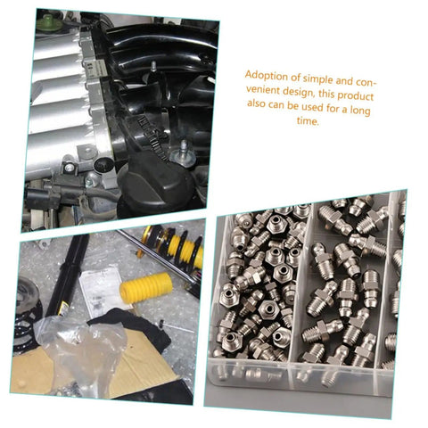 Grease Fitting Assortment Kit Zinc Plated Straight And Angled Zerk Fittings For Machinery Lubrication with high pressure couplers