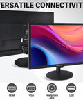 19 Inch HD 1440x900 LED Computer Monitor With Built In Speakers showing front and back views with HDMI VGA USB ports