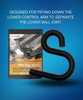 Beefy Half Ton Lower Control Arm Prying Tool With 13mm Wire Black Powder Coat Pro Grade Suspension Bushing Remover Works With Seven Eighths Inch Pry Bar Front End Automotive Repair Tool That Gets The Job Done displayed on blue background.