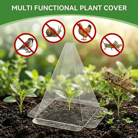20 Pack Garden Cloches For Plants Clear Seedling Covers With 40 Metal Stakes Mini Greenhouse Bell Covers For Frost Sun And Pest Protection 7.8x11 Inches