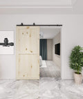 Installed 6 Foot Heavy Duty Black Top Mounted Barn Door Hardware Kit For 36 Inch Aluminum Framed Glass Door Or Wooden Barn Door