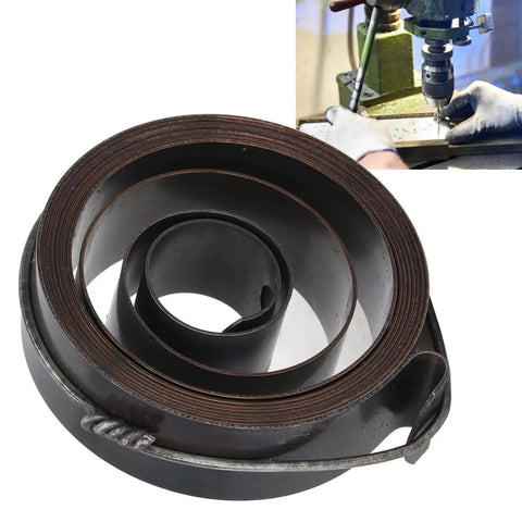 No Brainer Drill Press Return Spring Replacement For Bench Drills, heavy-duty steel coil spring, metal socket, chrome finish