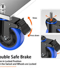 4 Inch Heavy Duty Stem Caster Wheels Set Of Four With Locking Swivel Casters 2000 Lbs Capacity double safe brake mechanism