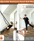 Adjustable Resistance Band Wall Mount System Heavy Duty Steel Anchor Kit For Home Gym, showing users performing exercises.