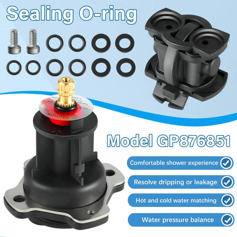 Mixer Cap and Pressure Balancing Unit Repair Kit for Kohler Shower Valves K-304 and K-11748 with sealing O-rings, Model GP876851