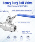 4 Pack Full Port Ball Valve One Half Inch NPT Male To Female 304 Stainless Steel Heavy Duty Shut Off Valve With Locking Device For Water Oil And Gas 1000 WOG