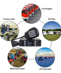 Mini Size Dual Band Car Radio Transceiver AT 779UV VHF UHF Two Way Radio For GMRS Amateur Use shown with various usage scenarios