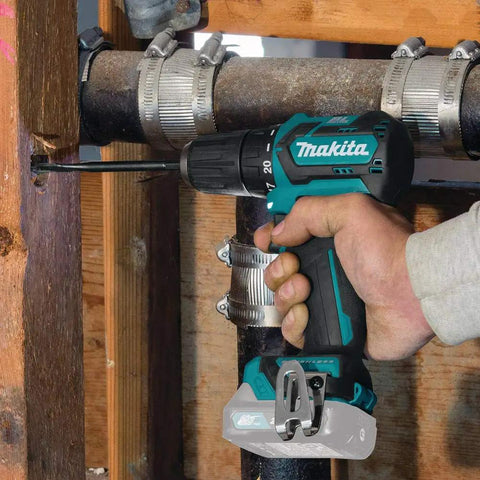 Killer Cordless Driver Drill Packing 12 Volt Max Brushless Power With Precision Chuck And Featherlight Frame For Snug Workspaces And Serious Grinds Daily in use, drilling into wooden beam.