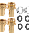 Top Notch Brass Garden Hose Repair Kit With Leak Proof Male Female Couplers And Stainless Steel Clamps For Quick Outdoor Watering Fixups arranged with clamps and seals