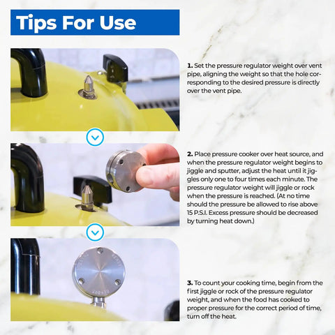 Pressure Regulator Weight and Vent Pipe Replacement Kit For Large Capacity Pressure Cookers And Canners usage tips.