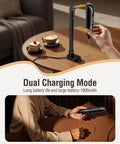 Person using Rechargeable Electric Milk Frother Handheld 3 In 1 With LED Display And Wireless Charging 3 Speeds