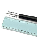 Handmade Paper Bead Roller For Quilling, Stainless Steel Tip With One Eighth Inch Diameter next to ruler for size comparison.
