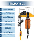 2200 Lb Electric Chain Hoist With 120V Single Phase Overhead Crane G100 Chain 10 Ft Lifting Height and specifications