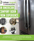 4 Digit Combo Fridge Lock For Kids And Adults, Easy To Use Cabinet Lock For French Door Refrigerators shown on fridge handle.
