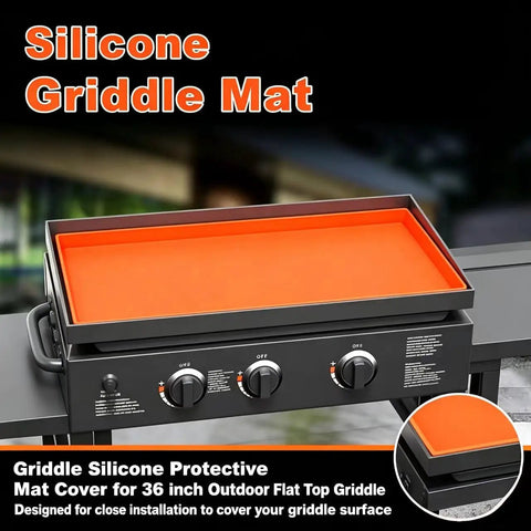 Slick Custom Fit Silicone Griddle Cover Rock Solid Anti Debris Shield For Flat Top BBQ Stations All Weather Backyard Cooking Protection No Hassle Heavy Duty Rubber Barrier on 36 inch griddle.