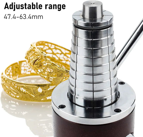 Precision Bangle Stretcher And Ring Sizer Mandrel for Expanding Tight Bands With Clear Measurement Scale, adjustable 47.4-63.4mm.