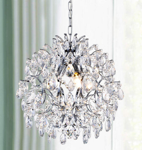 Dope Crystal Raindrop Pendant Chandelier With Adjustable Chain For Dining Room Living Room Bedroom And Entryway 16 Inch Diameter