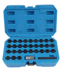 Premium 32Pcs Wheel Locking Nut Key Kit For Mercedes Benz And More Anti-Theft Lug Removal Tool Set Spline Adapter Socket case open