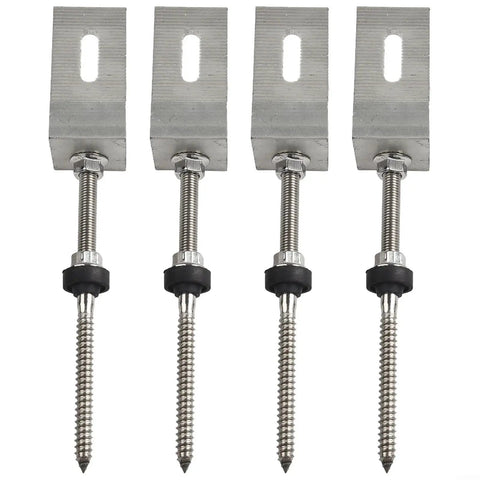Easy Install No Fuss M10 Stainless Steel L Bracket Solar Mounting Kit for trapezoidal metal roofs, front view