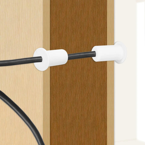 White silicone wall cable grommets, 8-pack, for 3/4-inch holes; cable pass-through for Ethernet cables.