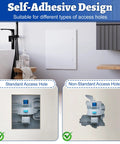 Dead Simple Self Adhesive Access Panel For Drywall 6 By 8 Inch Heavy Duty Plumbing Door installed over standard and non-standard access holes.