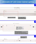 Under Cabinet LED Light Fixture 24 Inch, 14W, 985 Lumens, Dimmable, CRI 90, adjustable color temperature switches