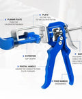Dual Piston Brake Caliper Compressor Tool For Automotive Brake Pad Replacement With Easy One Hand Squeeze shown disassembled