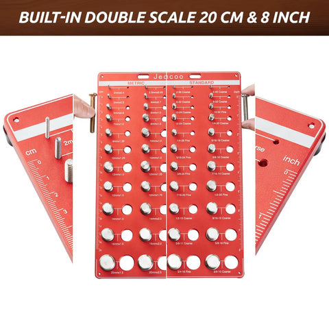 Must Have Portable Thread Gauge And Bolt Size Finder With Optimized Spacing 44 Nut And Bolt Sizes 22 Standard And 22 Metric SAE And Metric Thread Checker