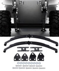 Beefy Stiff Leaf Spring Suspension Steel Bar Kit For 1 To 10 Scale RC Rock Crawler Compatible With RC4WD D90 Includes 2 Sets Heavy Duty Steel Leaves With Shackles And Mounts For Easy Install, showing components and installation on RC model.
