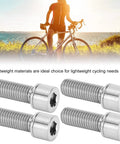 4 Pack M7x20mm Stem Bolts For Bike Handlebar, Alloy Stem Screws, lightweight bolts displayed with cyclist background