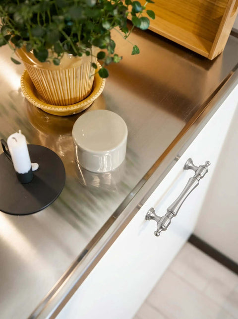 Brushed Satin Nickel Cabinet Pulls 3 Inch Centers 6 Pack Zinc Alloy Drawer Handles For Kitchen Vanity Dresser And Closet